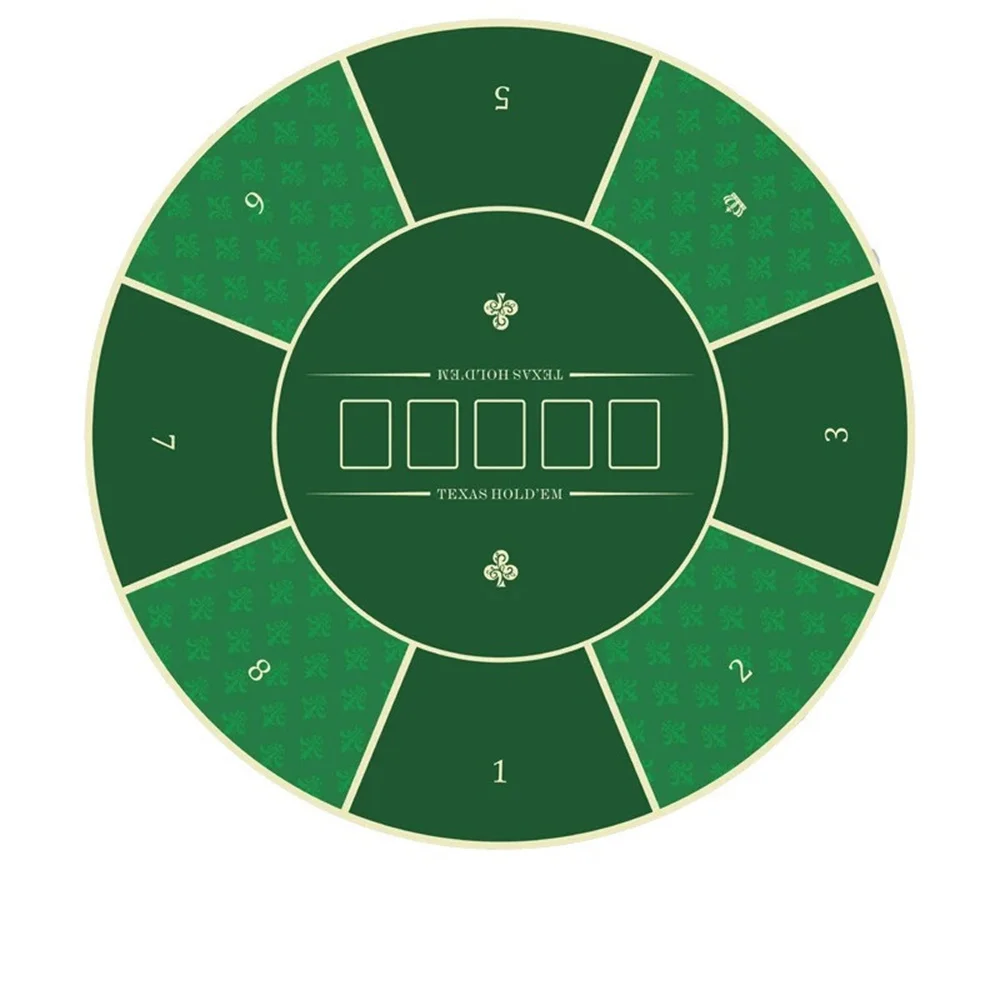 

Thicken Round Poker Game Tablecloth 8 Players Casino Texas Hold'em Poker Mat Rubber Poker Table Cover Mat Home Entertainment