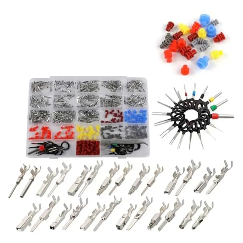 

Комплект неизолированных электрических разъемов M46K для автомобилей: штекеры и гнезда для обжима