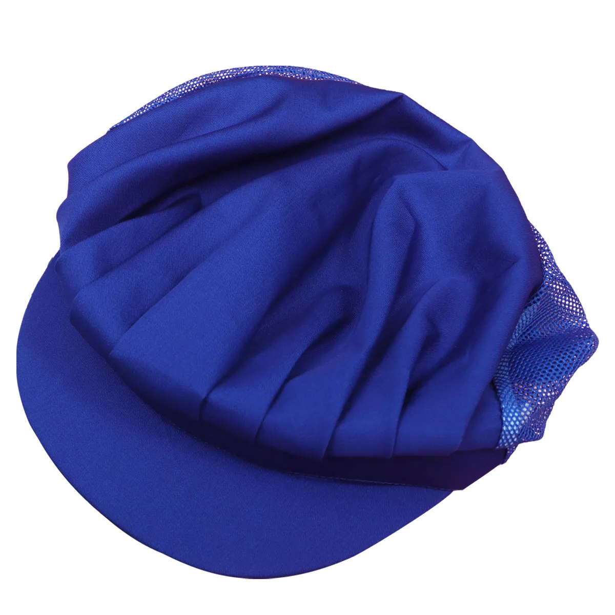 Koksmuts Blauwe ademende mesh-werkhoed Stofdichte beschermkap Voedselworkshop voor heren Dames Mesh-werkpet