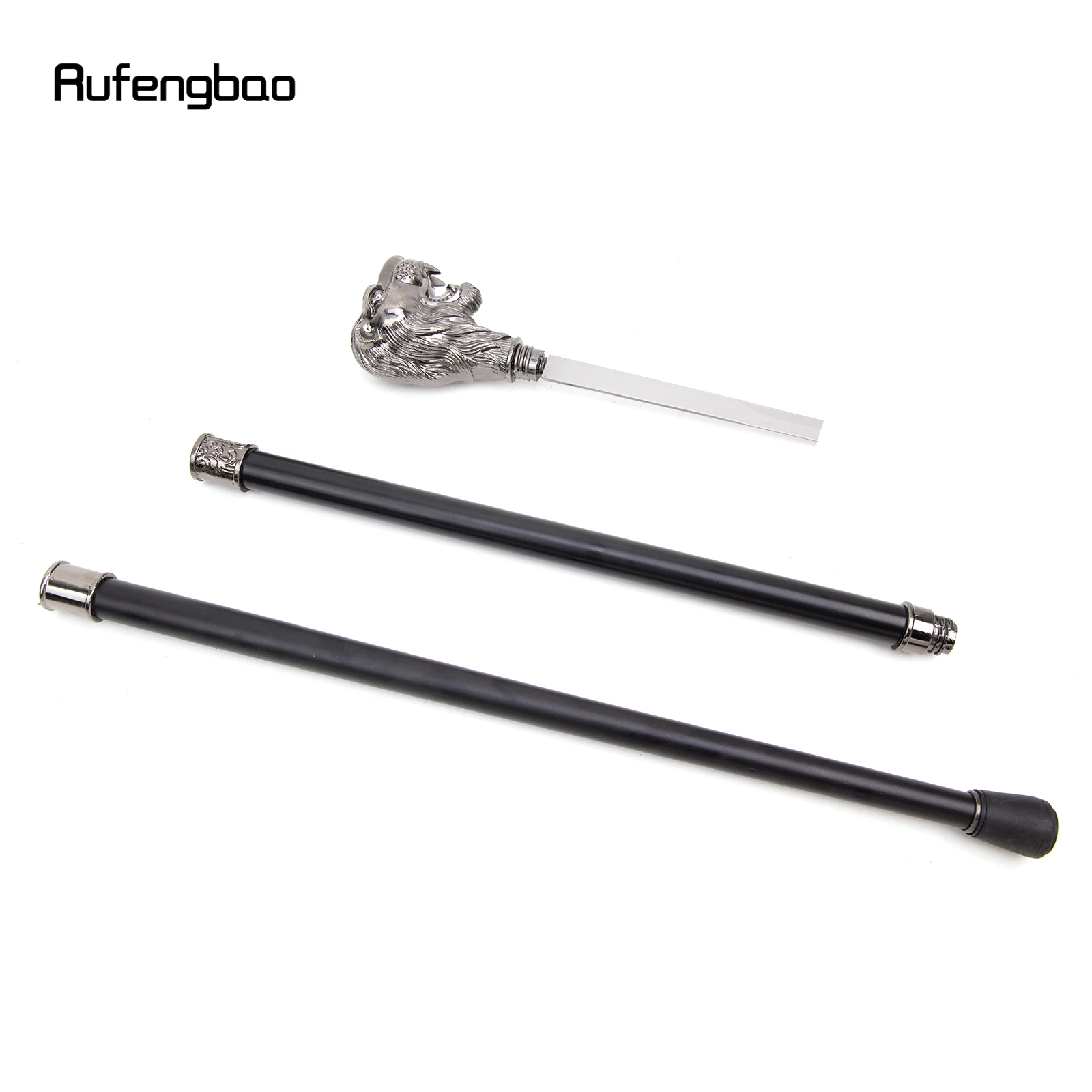 Sliver สิงโตหัวหนวดเดิน Stick ที่ซ่อนอยู่แผ่น Self Defense แฟชั่น Cane แผ่นคอสเพลย์ Crosier Stick 93ซม.