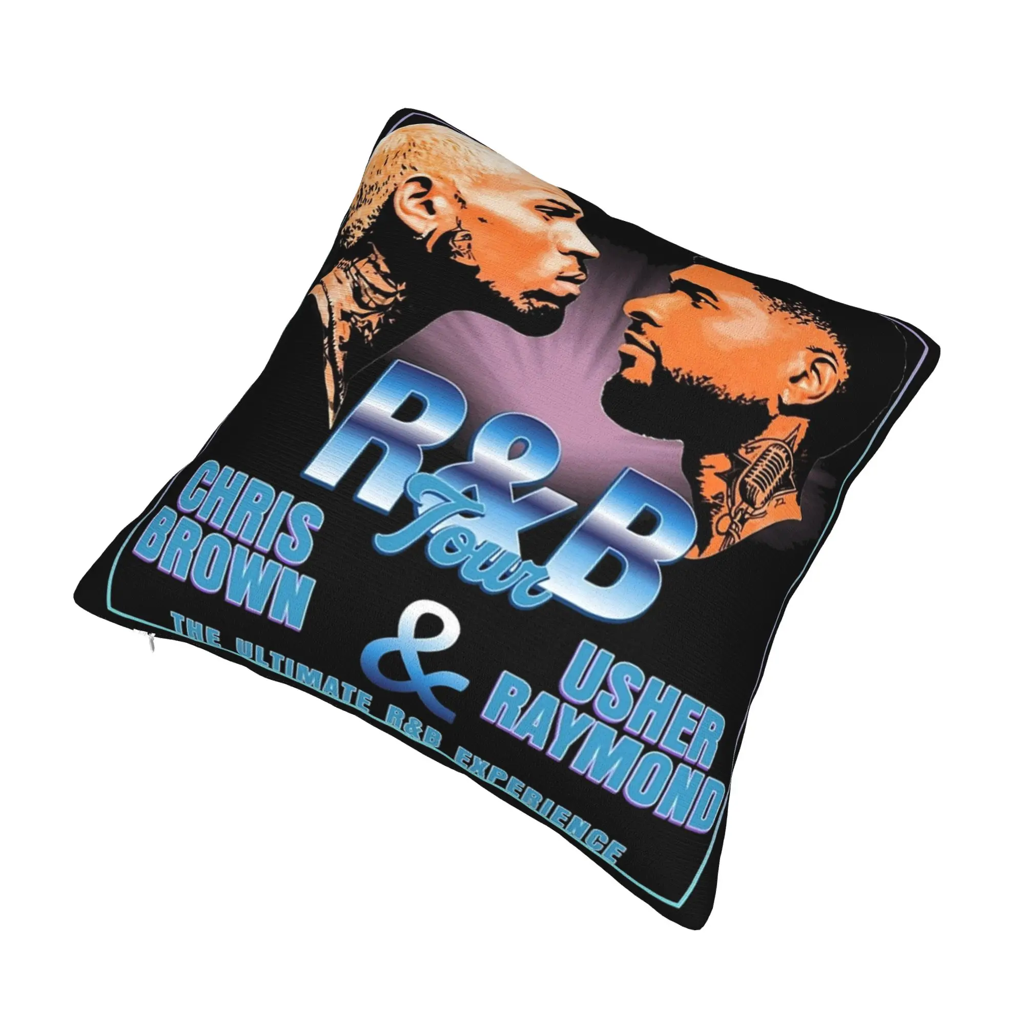 Chris Brown Usher R&B Tour 2026 Pillowcases Merch Soft Cushion Cover Decorative  Pillow Case Cover Home Multi-Size