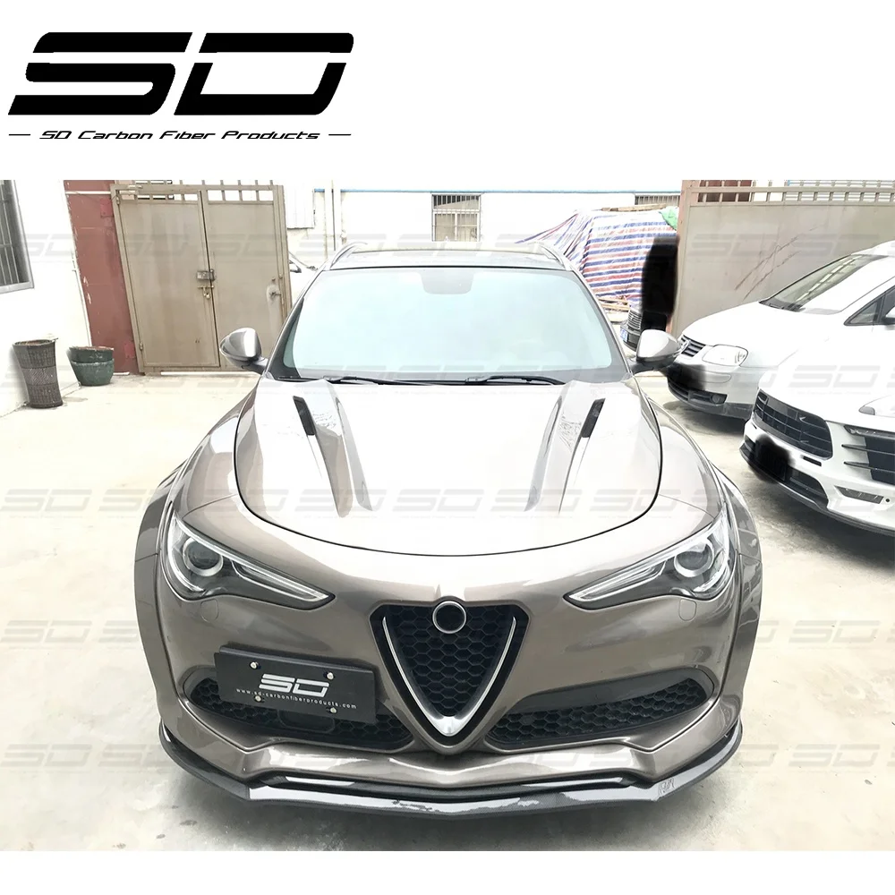 

SD Style Carbon Fiber Car Accessories For Alfa Romeo Stelvio Engine Hood Bonnet