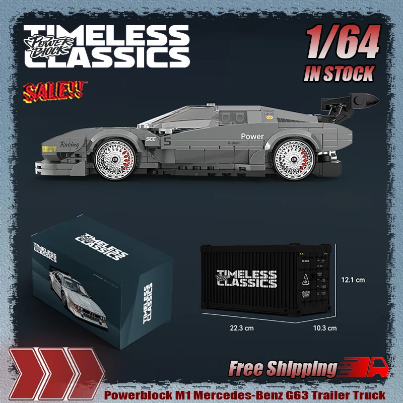 

New In Stock Powerblock M1 Mercedes-Benz G63 Trailer Truck Container Series Assembly Car Model Customized Educational Toys Gifts