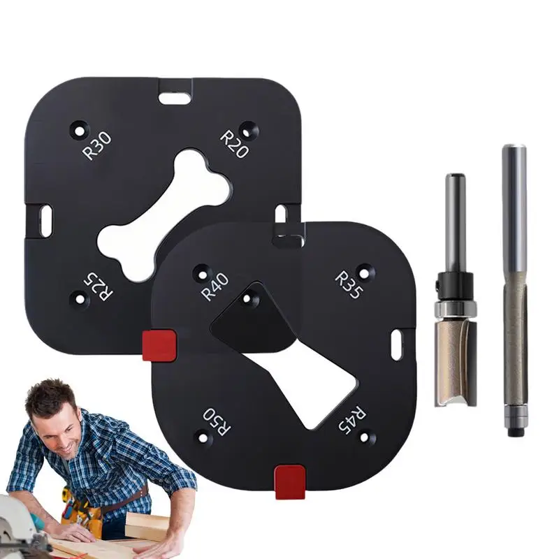 

Woodworking Round Corner Radius Templates Wood Working Aluminum Alloy Arc Cutting Tool Router Table Corner Radius Jig For