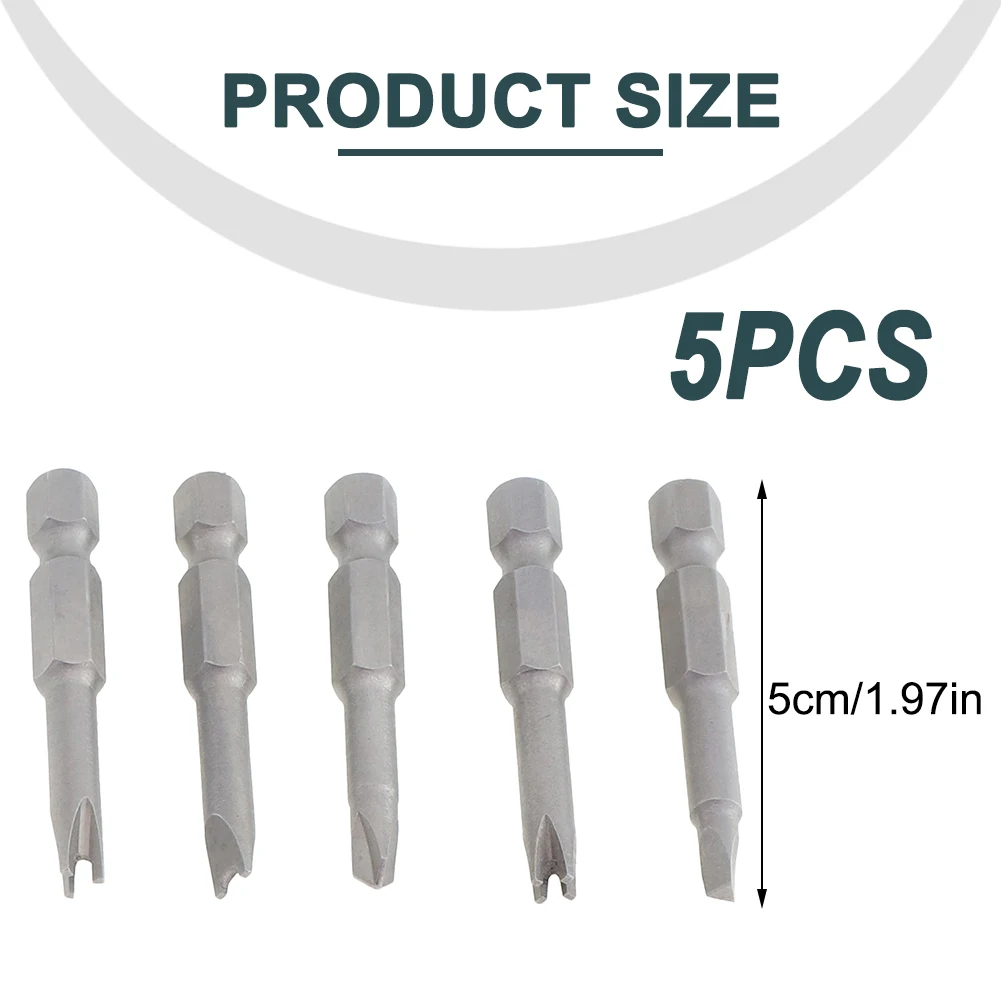 

5pcs 50mm Special-Shaped Screwdriver Set U-shaped Y-Type Triangle Three Points Four Points Screw Driver Bits Hand Tool