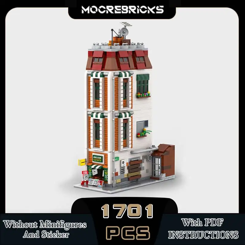 Popular Urban Street View Corner Model Building Block MOC-135038 Modular Architecture DIY Technology Bricks Toys Kid's Souvenirs