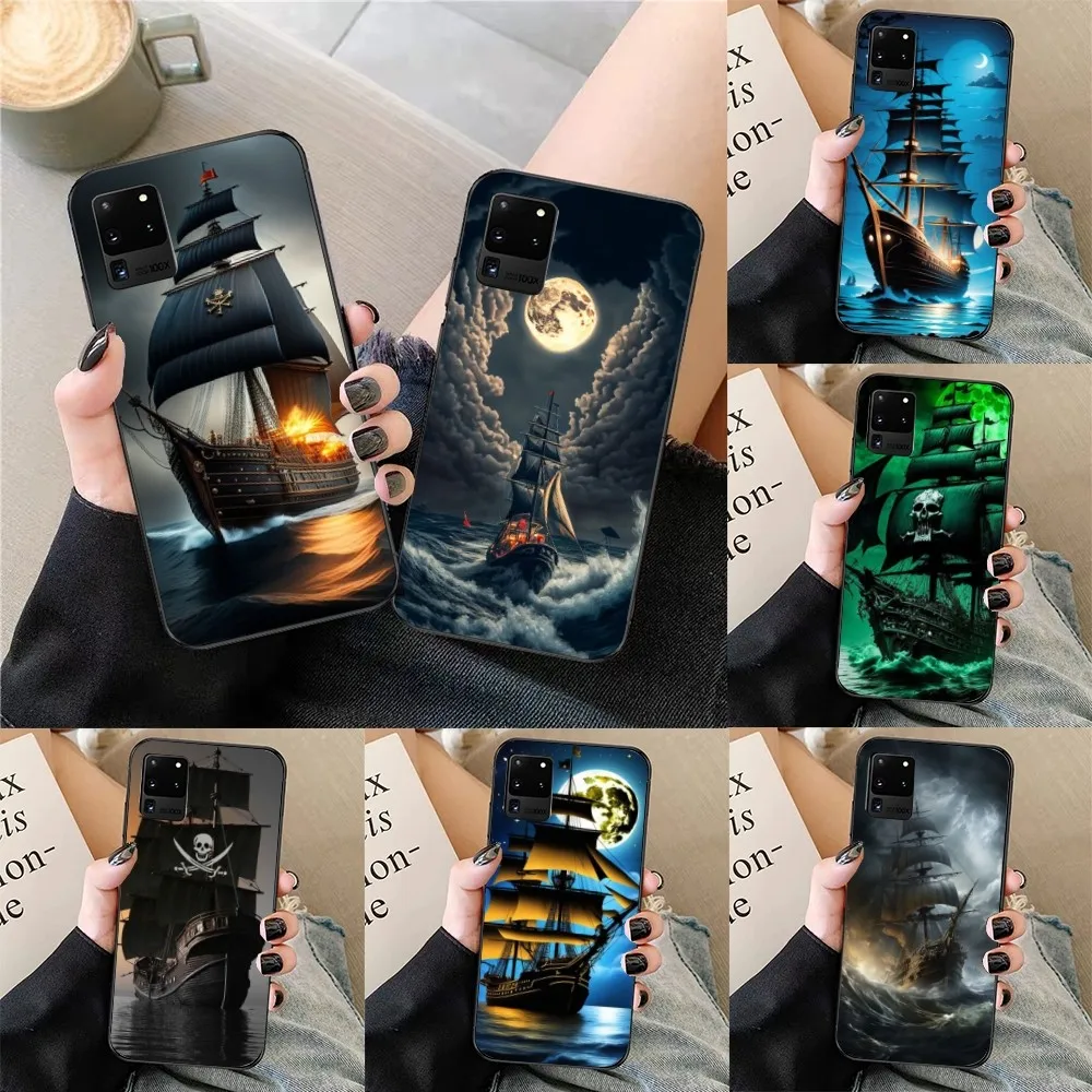 Pirate Corsair Mobile Cell Phone Case for Samsung Galaxy S24 S23 S22 S21 S10 S9 S8 Plus Ultra Black Soft Phone Cover Funda