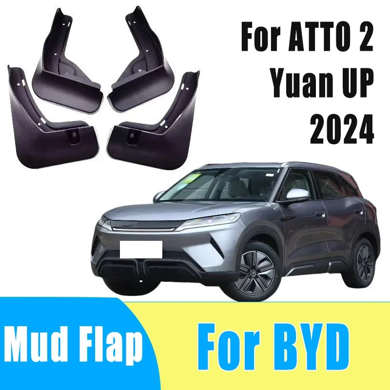 

4pcs Automobiles Tire Mudguard Waterproof Prevent Mud Splashing Car Mud Flap Fender Trim Accessories For BYD ATTO 2 Yuan UP 2024