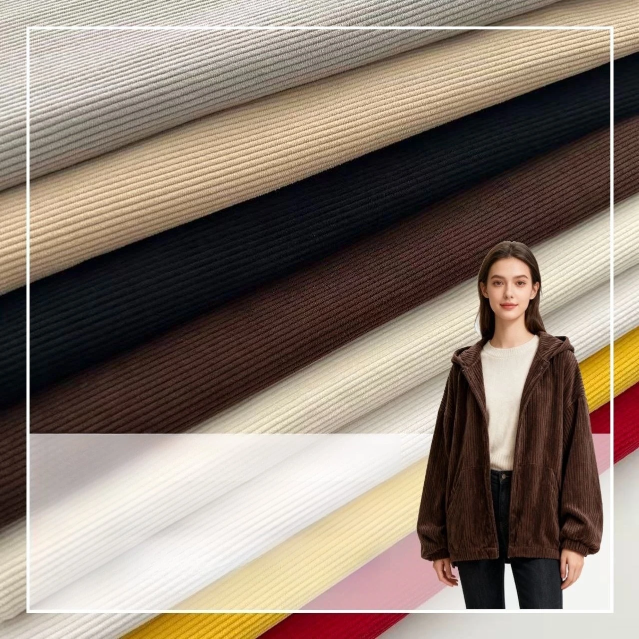 

Plain Corduroy Fabric Thickened By The Meter for Clothes Shirt Jacket Pants Sofa DIY Sewing Needlework Cloth Soft Brown Black