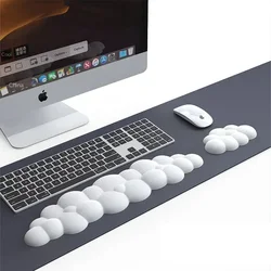 Cloud Shape Wrist Rest Pad Soft  PU Material Anti-Slip Rubber Base Memory Foam for 100 Keys 87 Keys 68keys Keyboard Mousepad