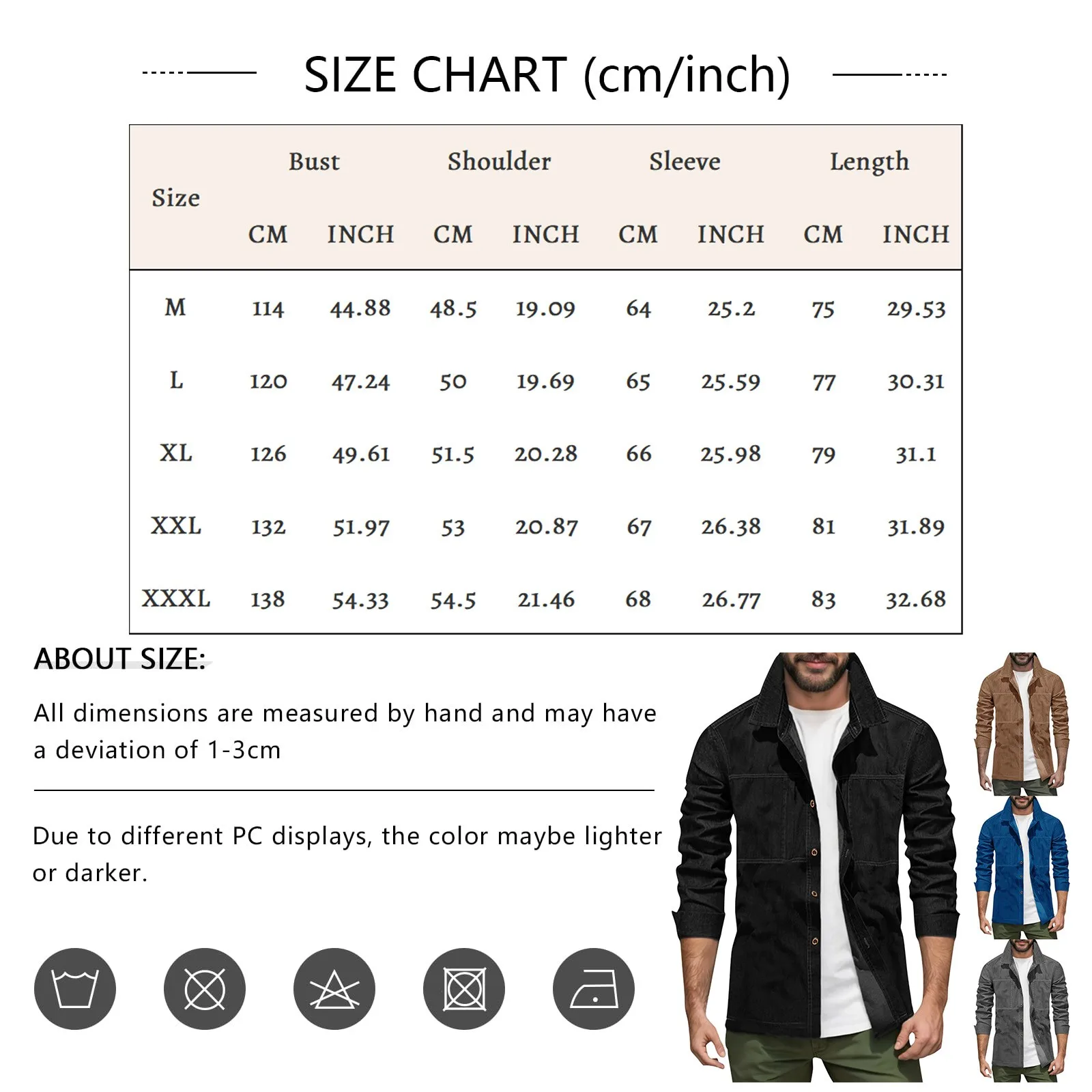 Kemeja Berkerah Denim Slim Fit Pakaian Luar Warna Murni Lengan Panjang Kasual Kemeja Fashion Pria Trendi Gaya Baru Musim Semi Musim Gugur Pria
