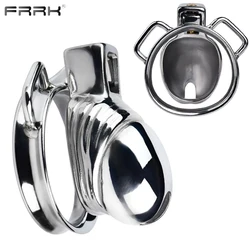 FRRK Male Chastity Cage Device Compatible with K10 Cock Rings with 2 Ears for Couple Penis Shape Cock Cage Erotic BDSM Sex Toys