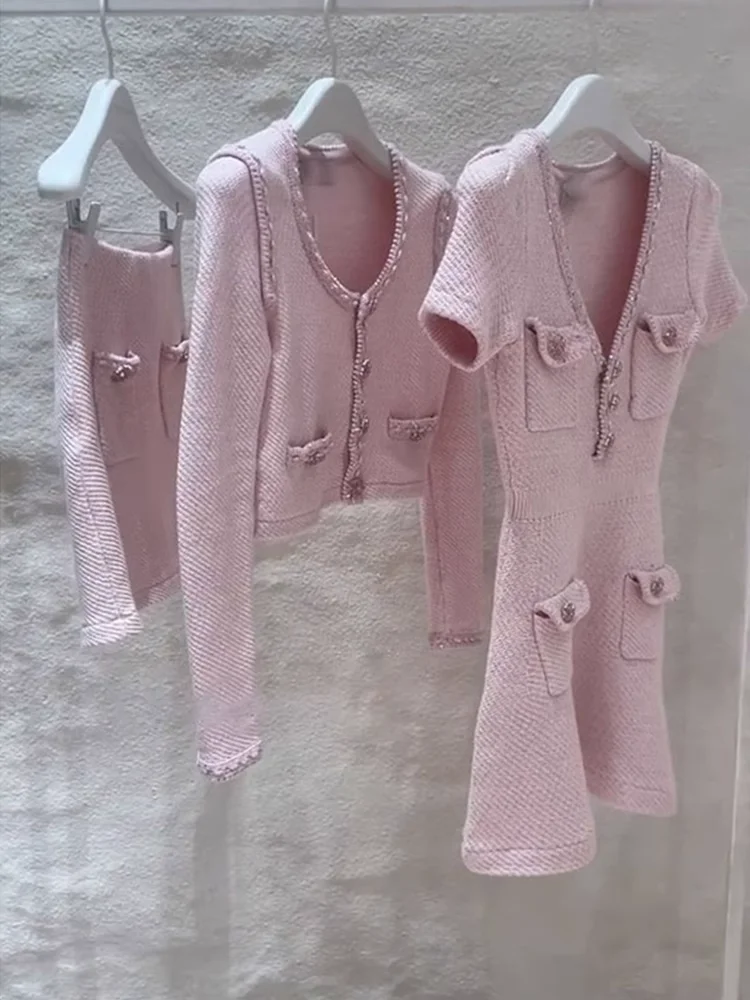 الوردي قطعتين مجموعة الدراما الكورية Sle المرأة Faion ربيع 2025 Ele Ladylike الشبابية لينة الرياح الدكتور البدلة #2