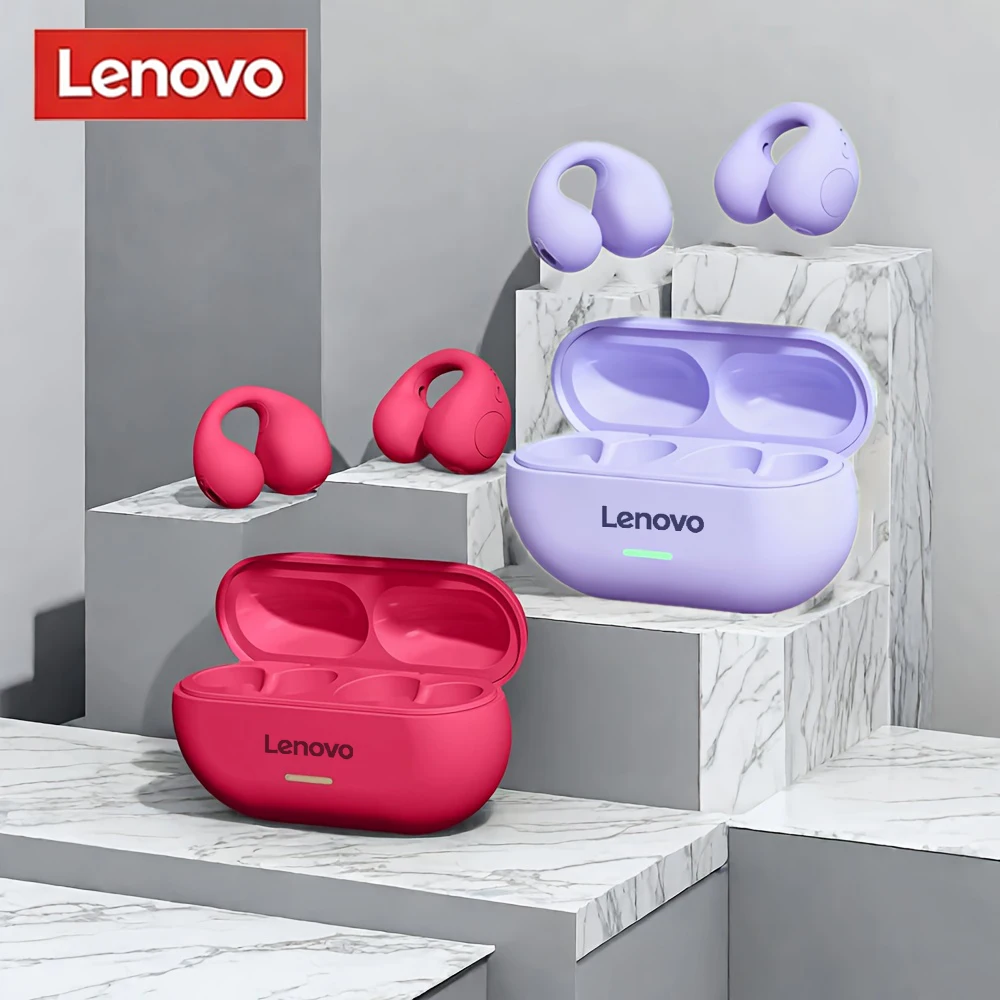 Audífonos Inalámbricos Lenovo T75 para Teléfonos Inteligentes/Tabletas, Audífonos para Juegos de Baja Latencia, Cancelación de Ruido, Auriculares con Clip para Música