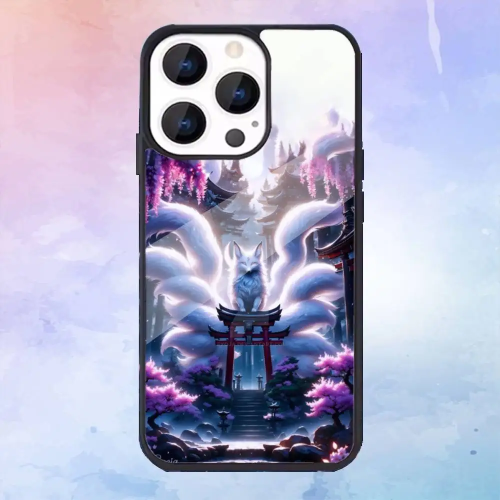 Casing Ponsel Rubah Bersembunyi Sembilan Ekor Untuk iPhone17,16,15,14,13,12,11 Plus,Pro Max Pengisian Daya Nirkabel Magnetik Magsafe