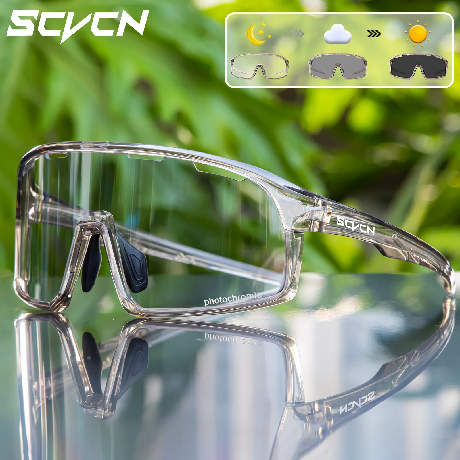 Scvcn Photochromic Sunglasses Fashion for Men Women Luxury Glasses Outdoor Sport Drving Shades UV400 MTB Bicycle Cycling Eyewear