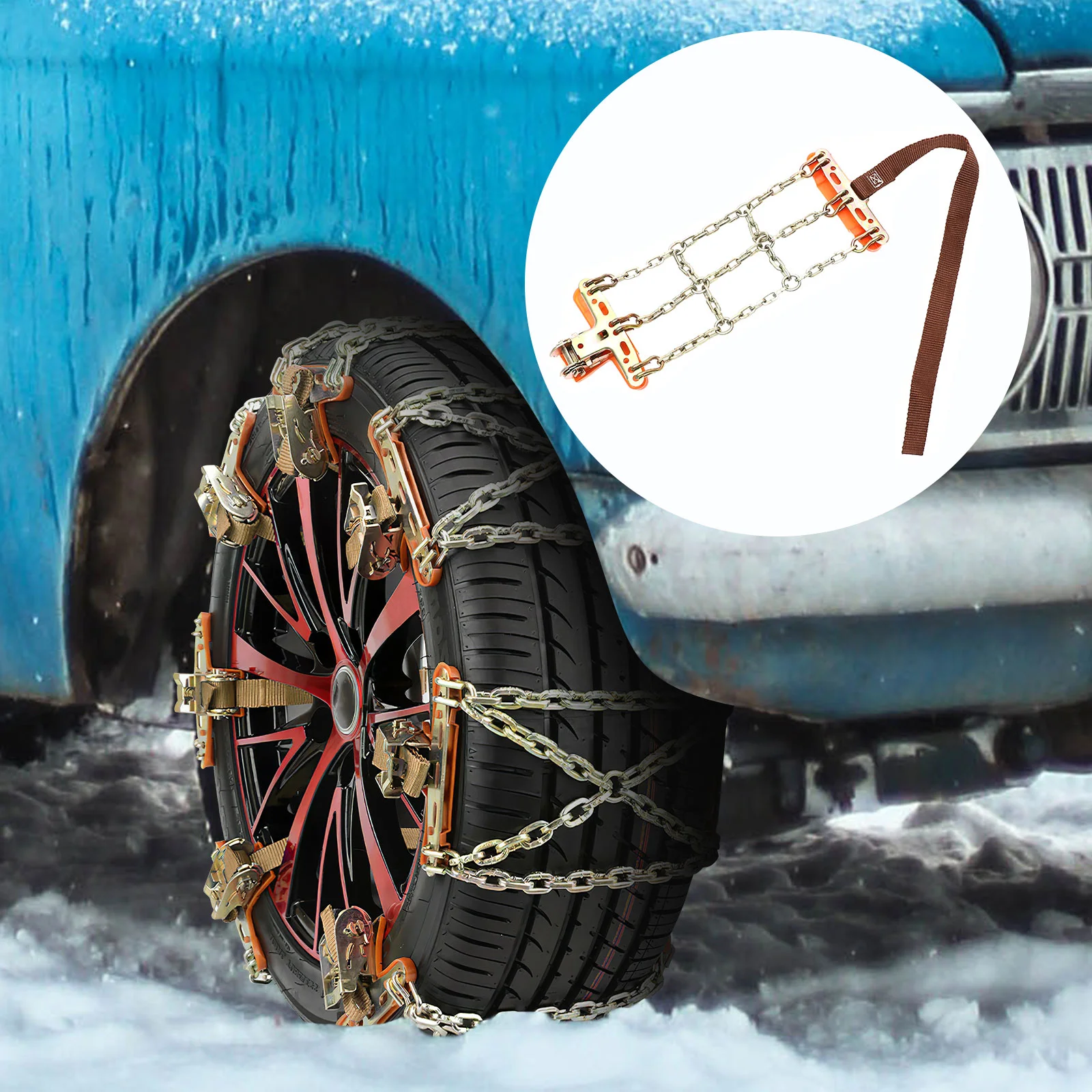 2 Pcs Tire Chains Anti-Skid Snow Tires Non-slip Emergency Vehicle Traction Steel Automobile