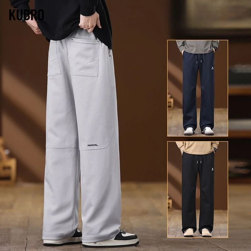 

Новые осенние и зимние прямые повседневные брюки, широкие брюки-карго, мужские брюки, нейтральные свободные повседневные хлопковые уличные модные брюки