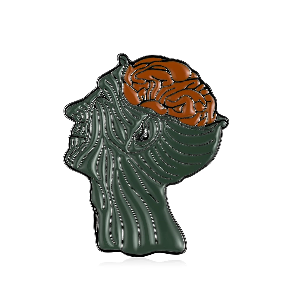Harong Creative Anatomy Brain Enamel Brooch Medical Bio Pin Jacket Backpack Lapel Badge for Biologist Jewelry Accessories