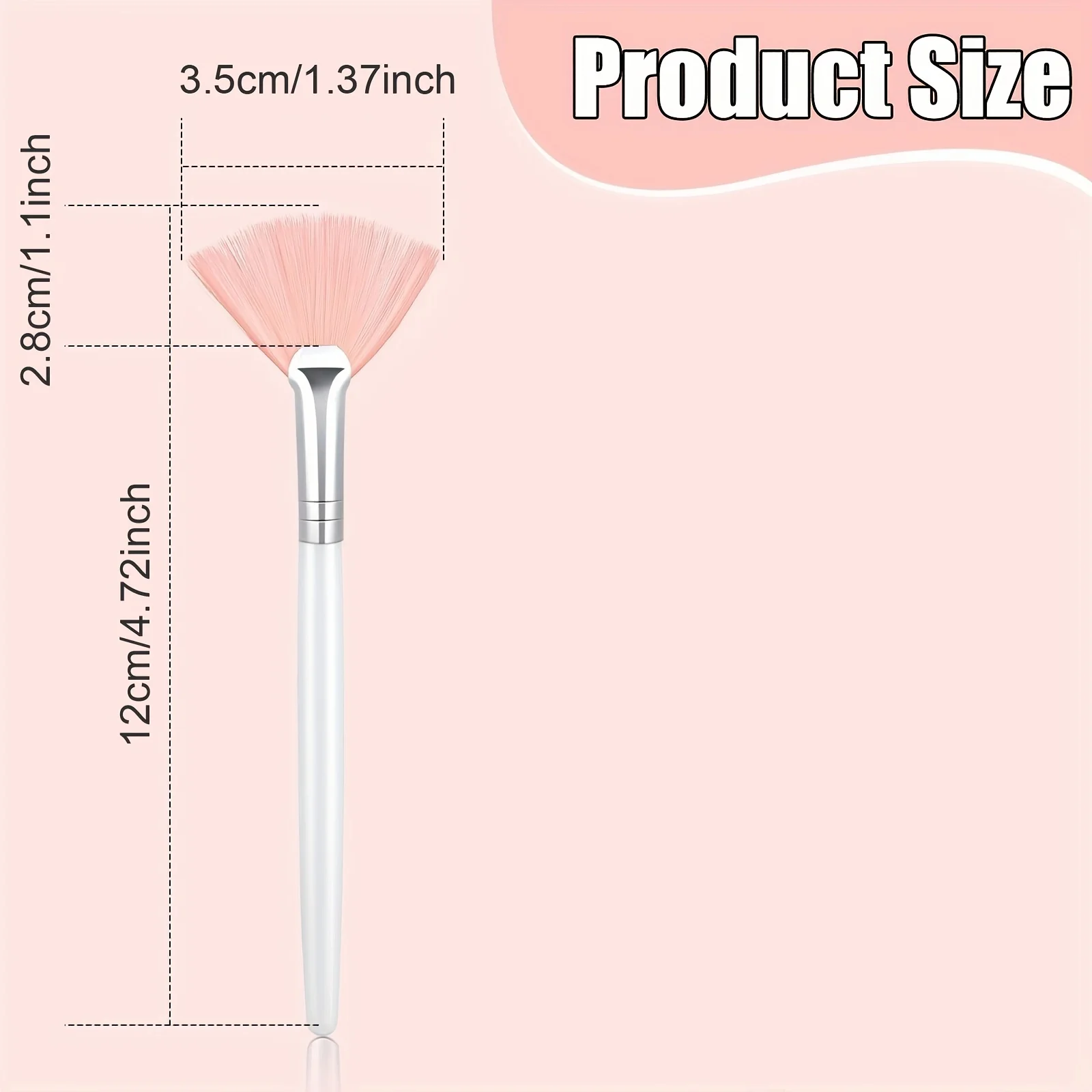 Fan-Shaped Facial Mask Brush, Available in 3 Colors: Pink, White, Brown. DIY Facial Mask Application Tool for Home Beauty and Skincare