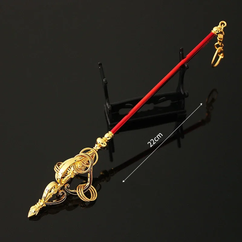 King\'s game around the Journey to the West Tang Sanzang Tang Monk 22cm Jin Chan Chan stick alloy sword model ornaments toys