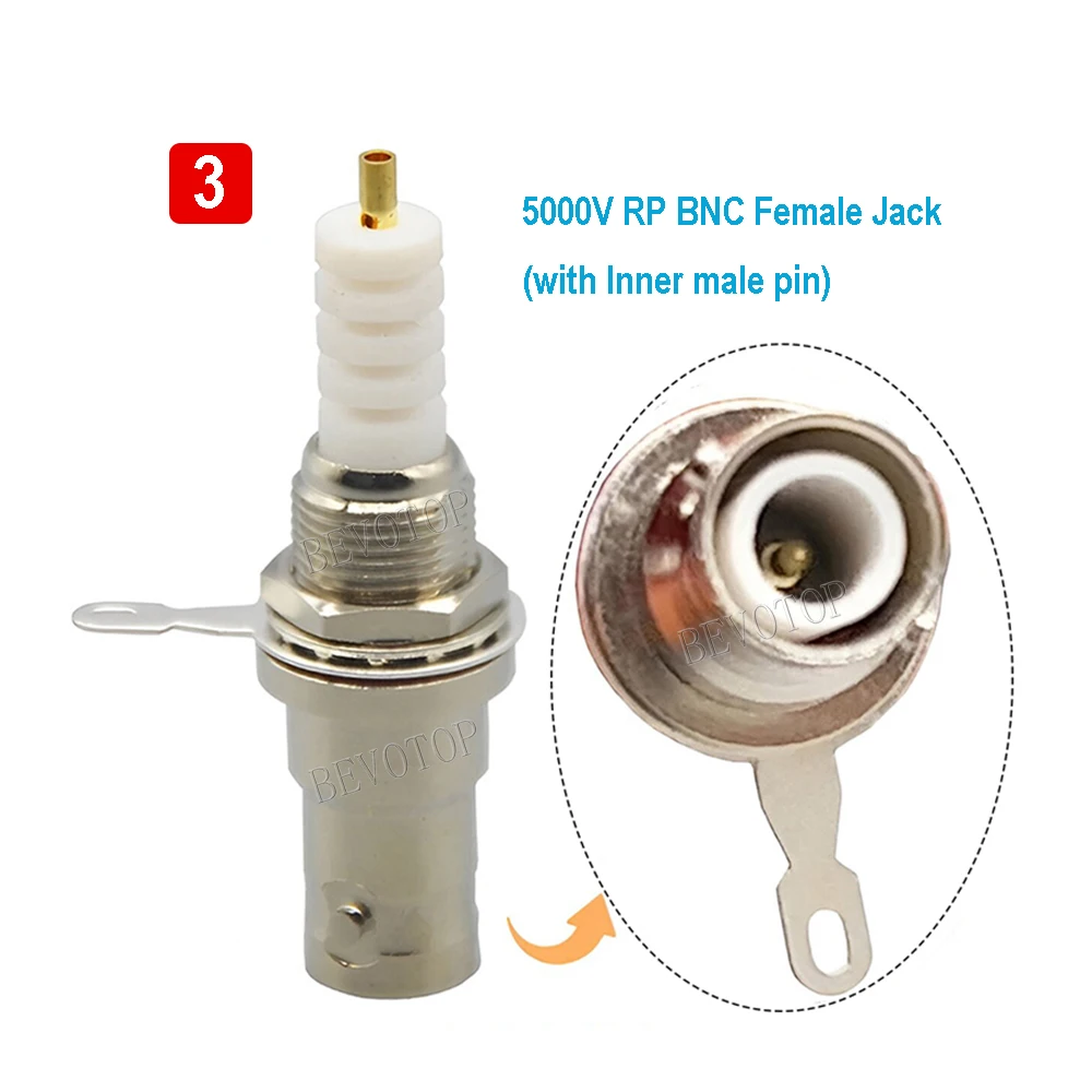 1PCS High Voltage 3000V/5000V SHV Connector RP-BNC Male/ Female High Quality RF Coaxial Connector for RG58 LMR195 RG223 Cable