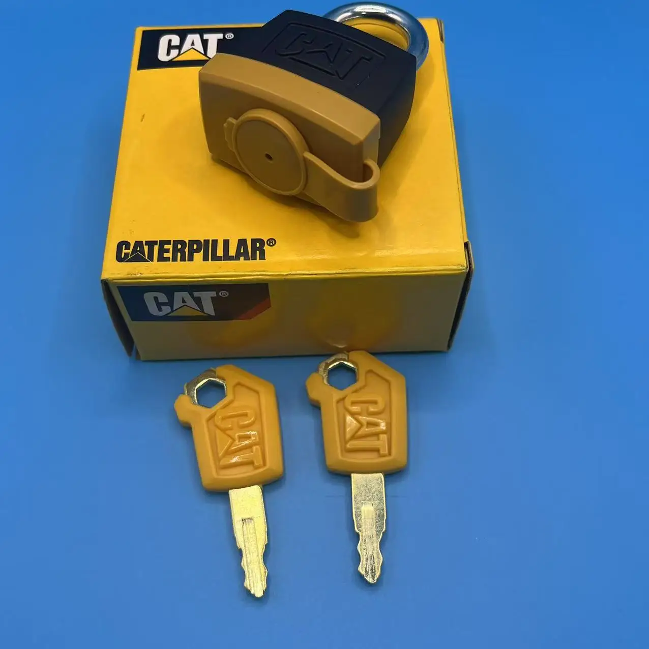 For Caterpillar Yellow key Cat Fuel Tank 5p-8500 Lock Head Anti-theft Padlock E320 323 329 330 336c D Excavator Accessories