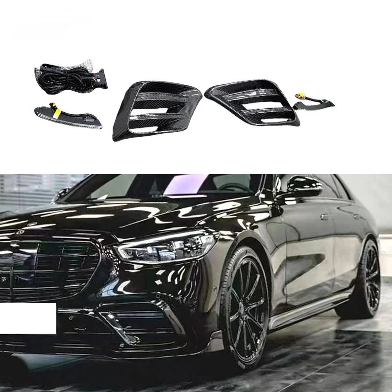 Premium Bespoke Facelift Body KitNew W223 B Style High Quality Carbon Fiber Air Vent Front Vent Trim With Light For S Class W2