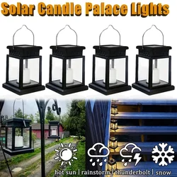 Solar Palace Lantern Outdoor Solar Lights Lawn Landscape Hanging Atmosphere Candle Lamp Floor Yard Garden Decor