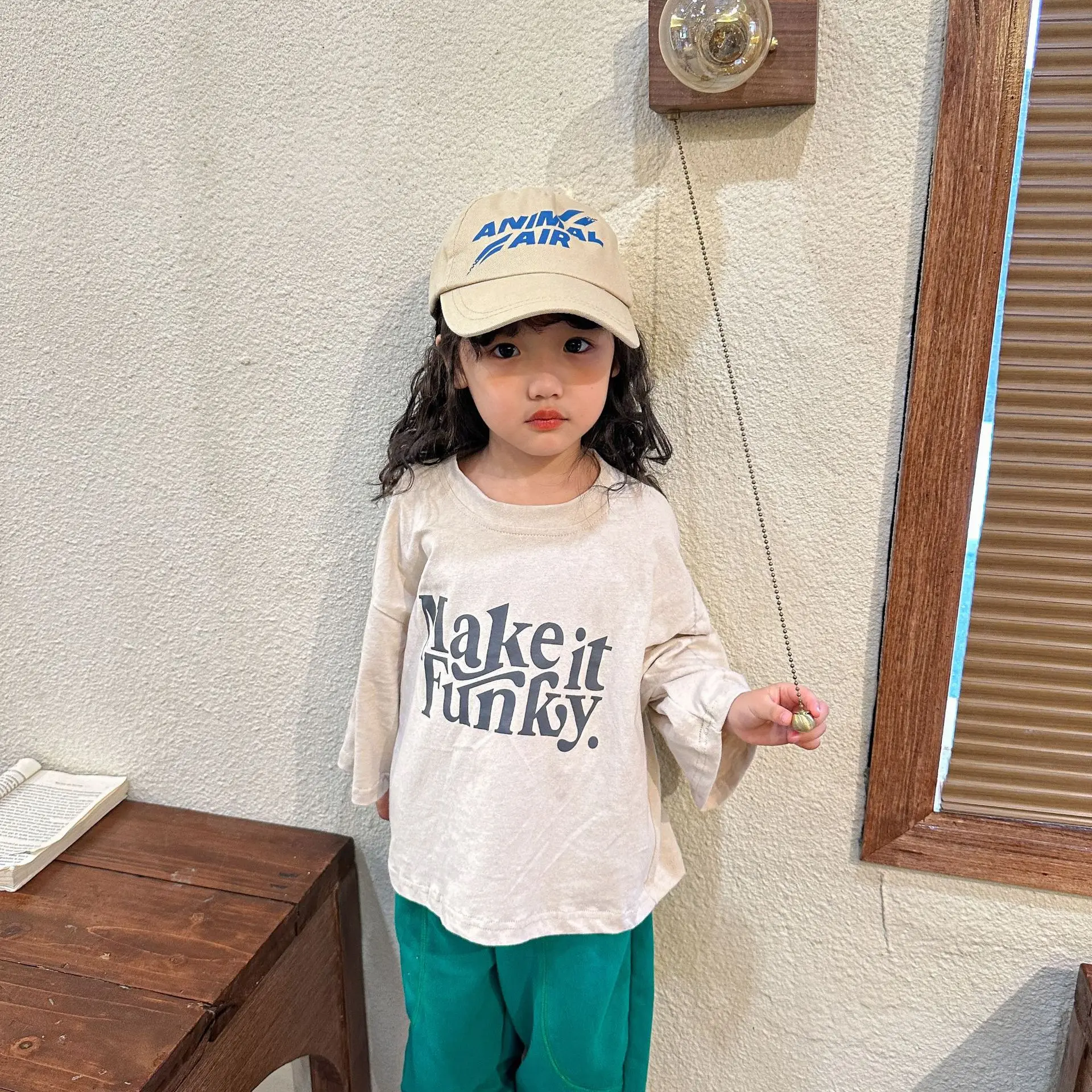 Children Loose Letter Tops Pullover Long Sleeves T-shirt Boys Fashion Personality Cotton Tees Girls Boutique Bottoming Shirt