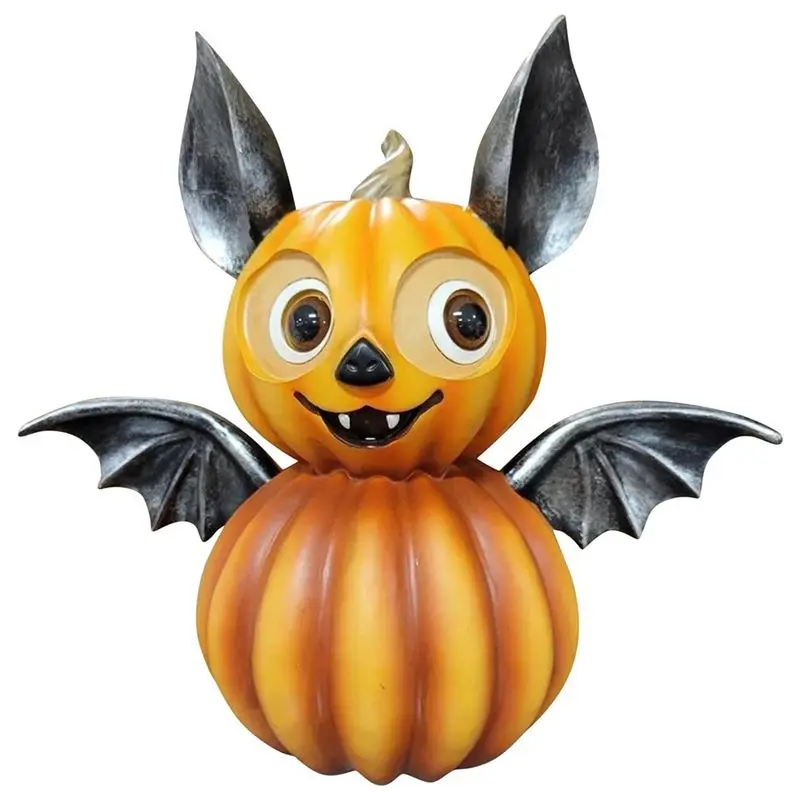 【Ship Within Halloween Decoration Pumpkin Statue Cute Bat Pumpkin Statue Resin Decoration Scene Decoration
