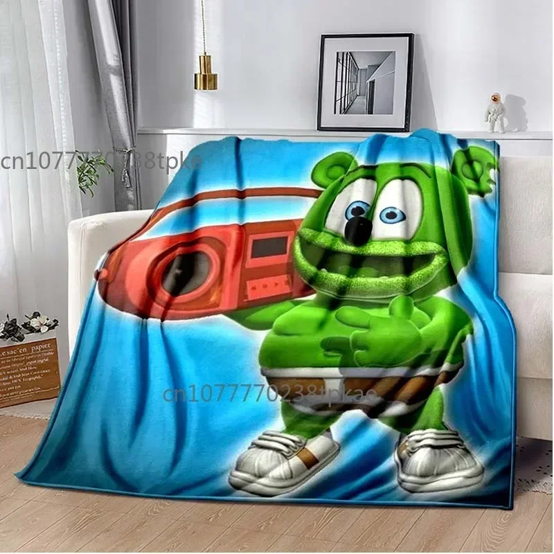 Gummibar Gummibar 더 구미 베어 포스터 인쇄 담요, 패션 소파 침대, 사무실 자동차, 생일 선물 데크 카펫 던지기