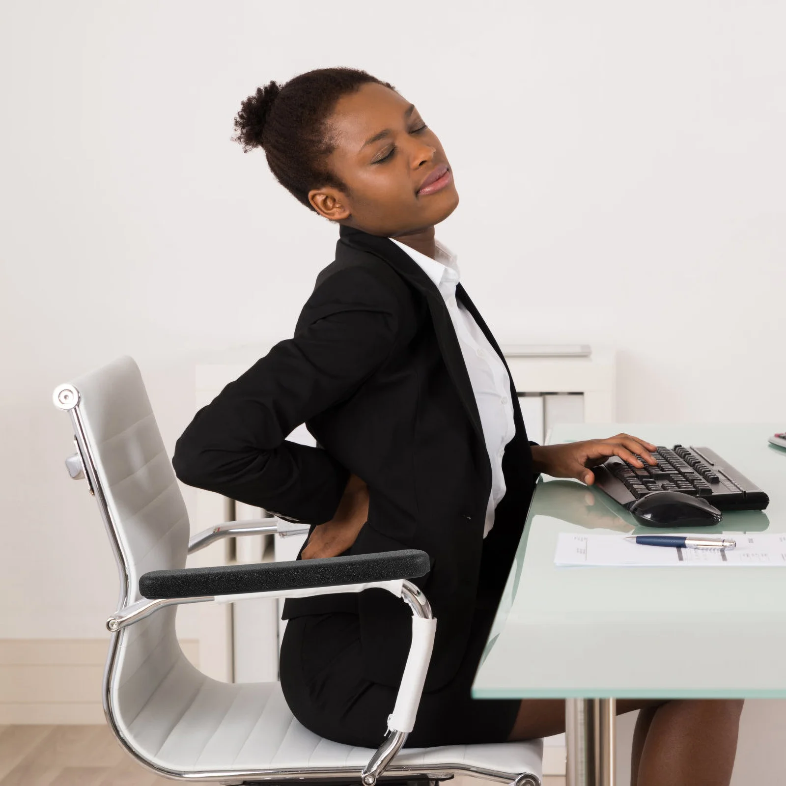 

1 Pair Anti-Slip Armrest Replacement Pads For Wheelchair Universal Protective Cushion Easy Install Stretchable Chair