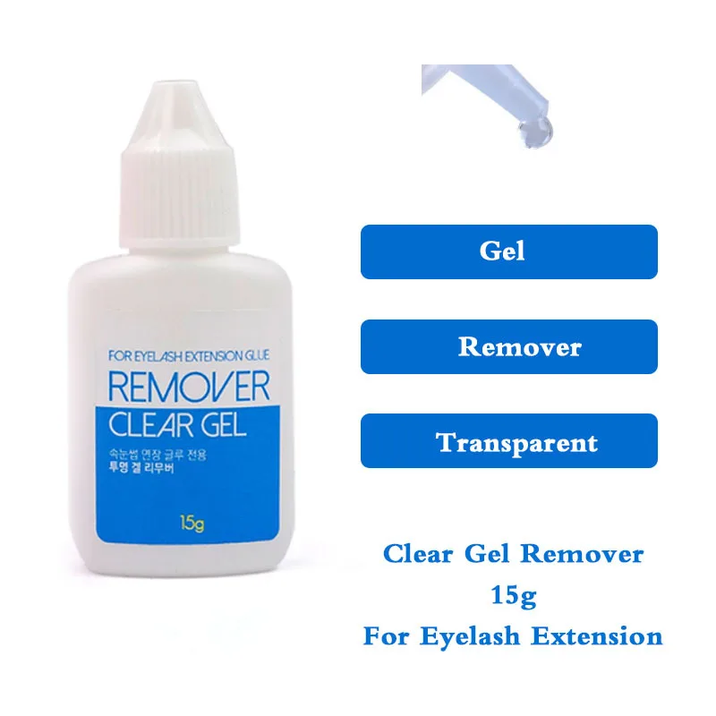 Dissolvant de gel rose clair ciel pour extensions de cils, nettoyant coréen, liquide pour enlever les faux cils, outils de maquillage pour les yeux, 15g