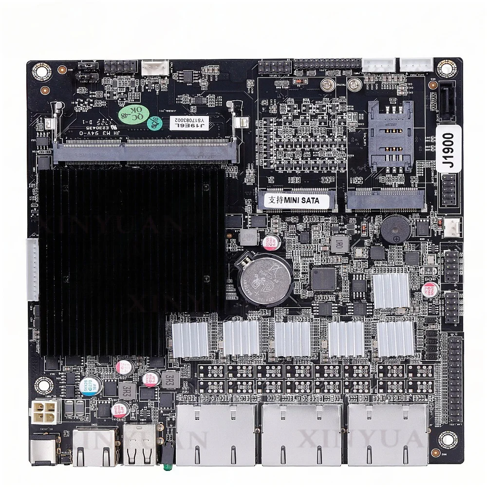 Micro ATX Firewall Motherboard with ATOM J1800 J1900, 6 RJ45 i210-AT Gigabit LAN J19E6L