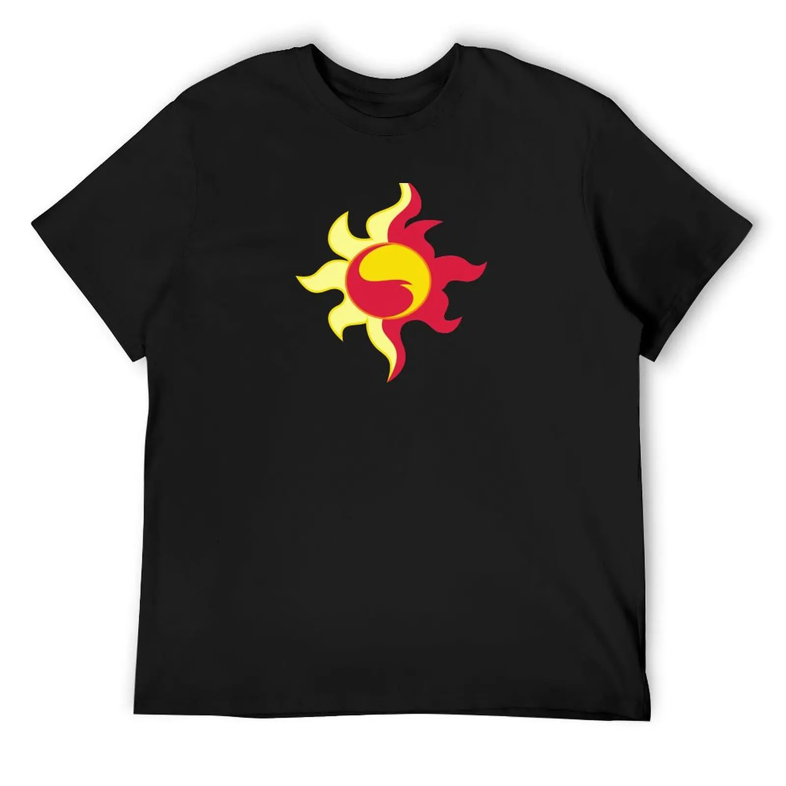 EQG Sunset Shimmer Sun Fire Flames MLP Cutie Mark Sign T-Shirt oversized graphic tee summer top Men's t-shirt