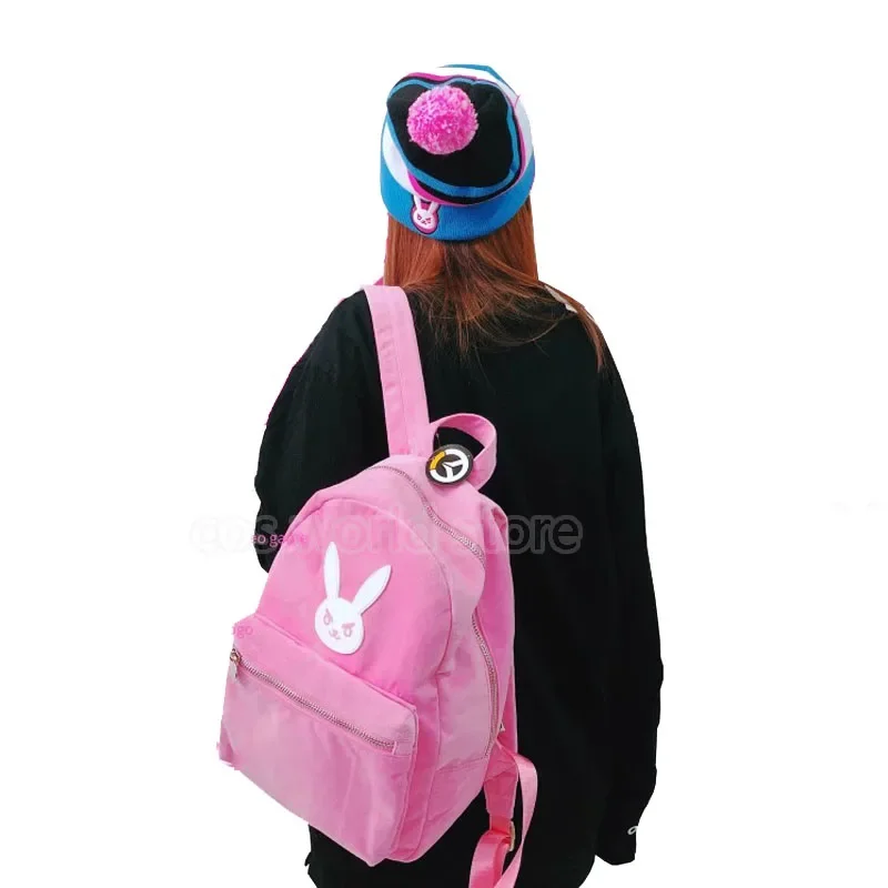 Anime Game Overwatch Dva Cosplay Backpack For Women Cute Pink Students Schoolbag Fashion Shoulder Bags Outdoor Travel bag Purses