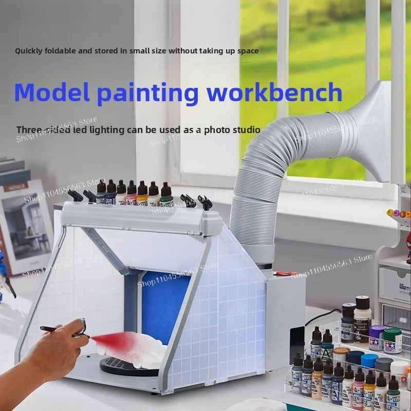 Figure Spray Painting Ventilation Table - Mini Fog Extraction Fan Workbench for Model DIY