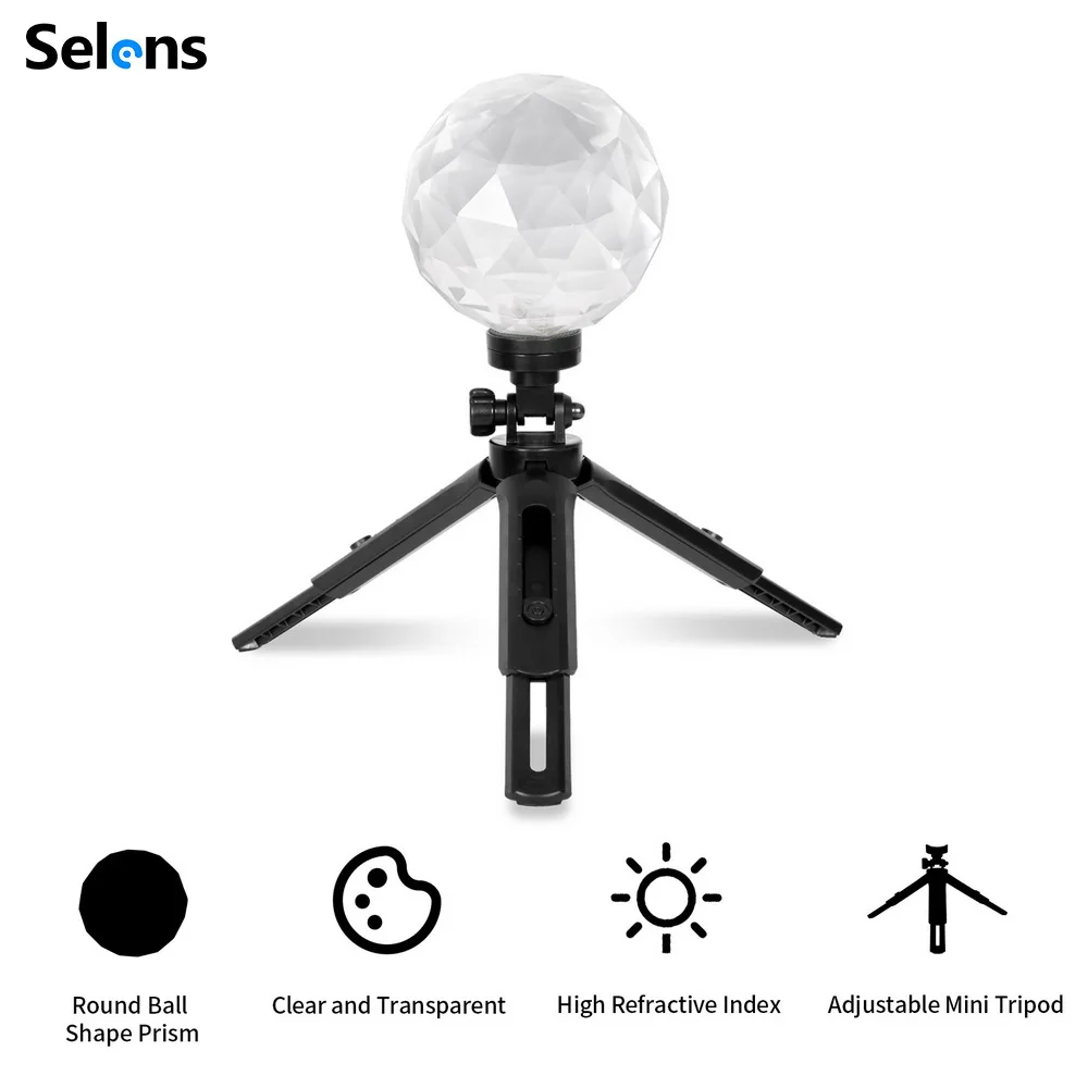 Selens Photography Prism with 1/4''  Photography Crystal Ball Optical Glass Magic Photo Studio Kits Photography Accessory Props