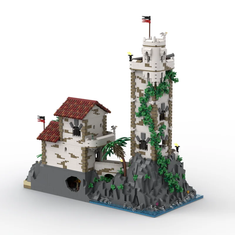 Medieval Castle Model Moc Building Bricks Old Guard House and Tower Model Technology Modular Block Christmas DIY Toy HolidayGift