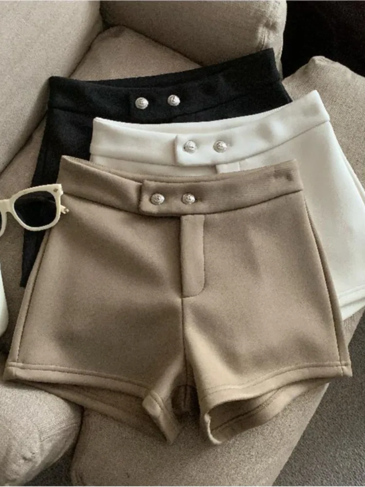 Retro Hoge Taille Slim Fit Pak orts Vrouwen Sexy Pittig Meisje Bovenkleding Boot Broek A-lijn Wollen Broek Koreaanse Sle Thiened A...