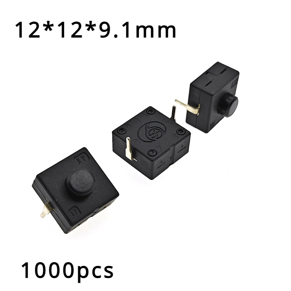 

1000PCS Flashlight Button Switch 1A 30V CB-1212-112D 2Pin Ultra-Thin Middle of the feet 12*12*9.1mm