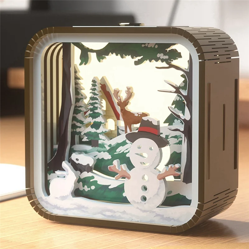 

75STO-Ночник, подарки, сенсорный ручной мультфильм, сделай сам, деревянные стерео атмосферные огни, подарки на выпускной сезон