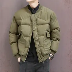 Bomber acolchoado jaqueta homem grosso inverno casaco de beisebol para homens roupas quentes moda 2024 alta qualidade roupas baratas oferta