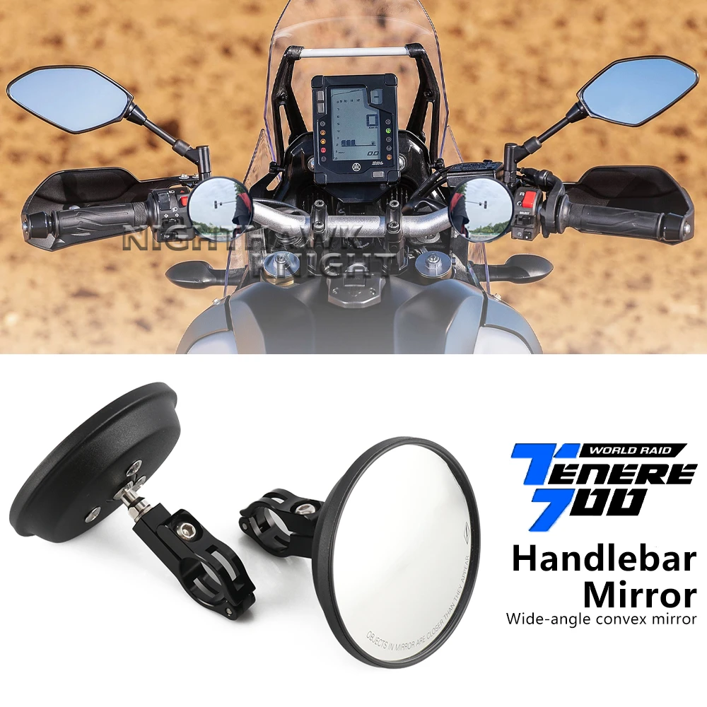 Per YAMAHA TENERE 700 Tenere700 World Raid Accessori Moto CNC Rotondo Specchietto retrovisore Manubrio Specchi convessi grandangolari