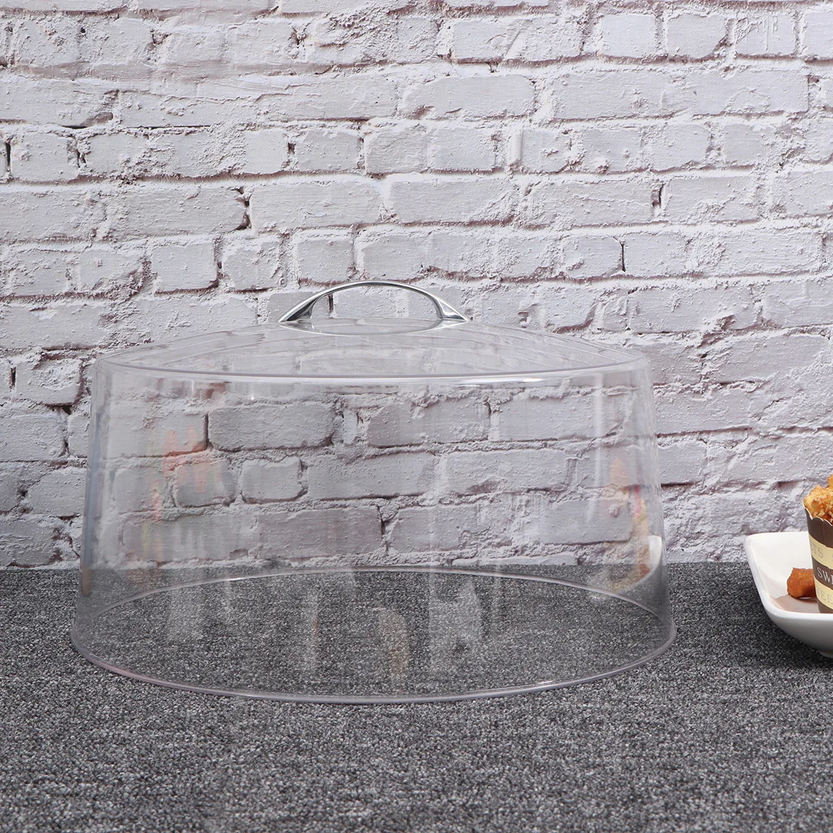 

Transparent Dish Cover 30cm Diameter PC Food Cover for Cakes Desserts Western Dishes Clear Lid Safe Material