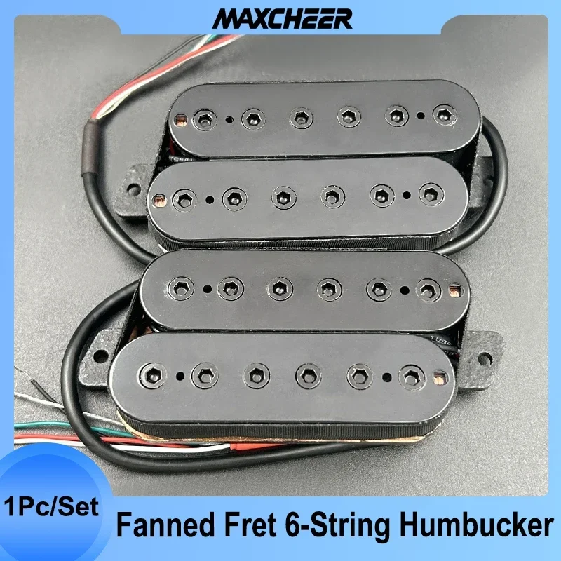 Fan Fret 6-String Humbucker Pickup 4 Conductor Cable Output Coil Splitting Headless Guitar Pickup Parts N-7.5K/B-15K