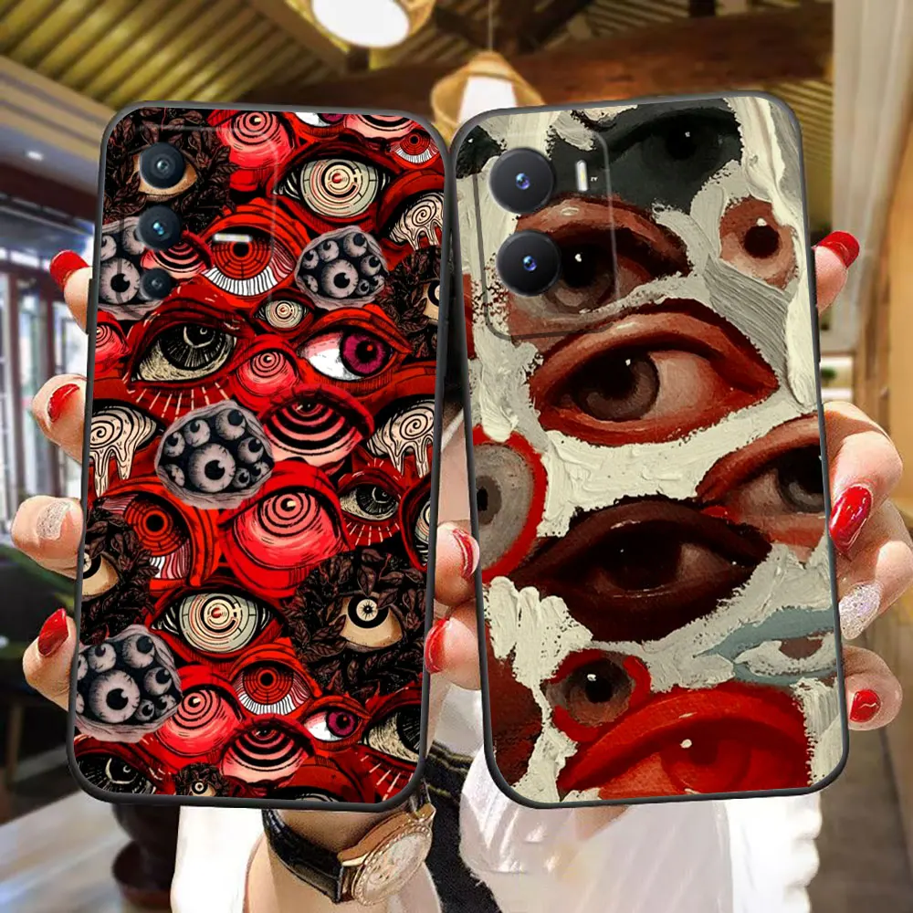 Funny Lucky Scary Eyes Phone Case For VIVO Y400 Y04 Y15S Y17S Y19S Y20 Y21 Y22S Y27 Y29 Y35 Y36 Y50 Y51 Y72 Y76 Y100 Case Cover