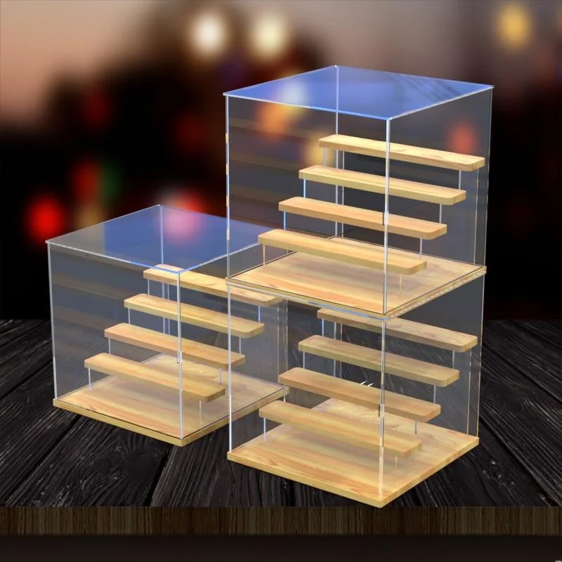 

Acrylic Figure Storage Box Transparent Display Case Home Organization Toy Storage Container Side Opening Book Sle Design