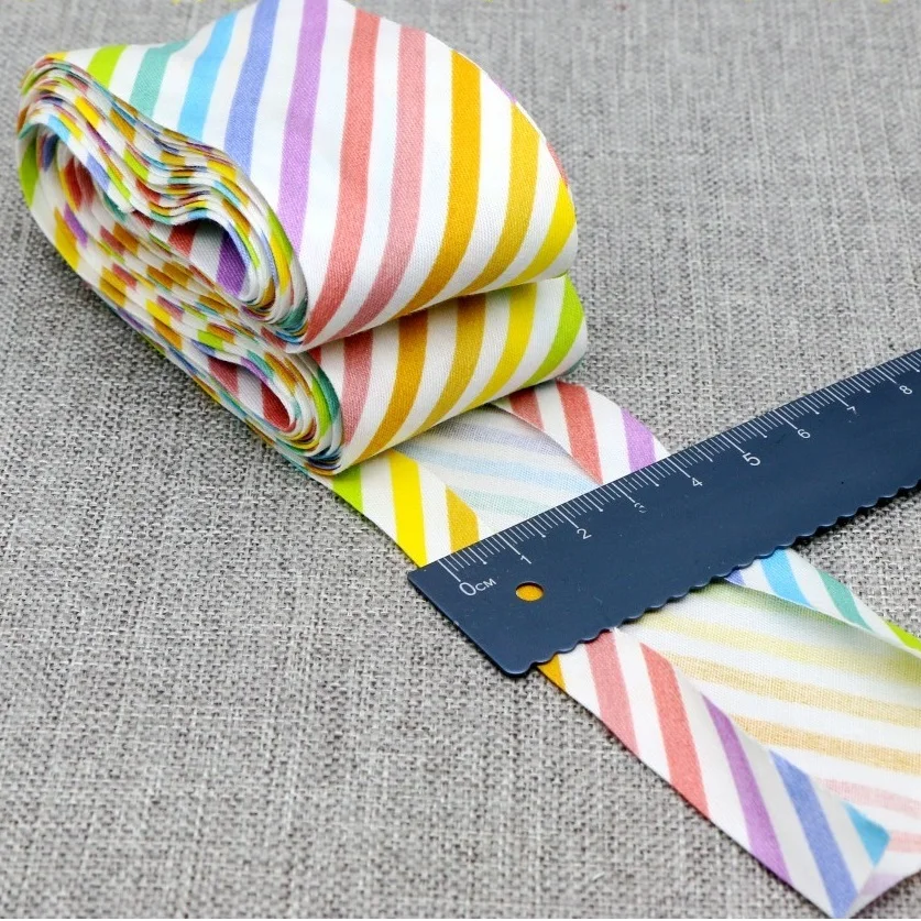 40 mm x 5 m pro Rolle Baumwoll-Schrägband - Extra breites Faltband für DIY-Handarbeiten - Strapazierfähiges Stoffband – Detail 4